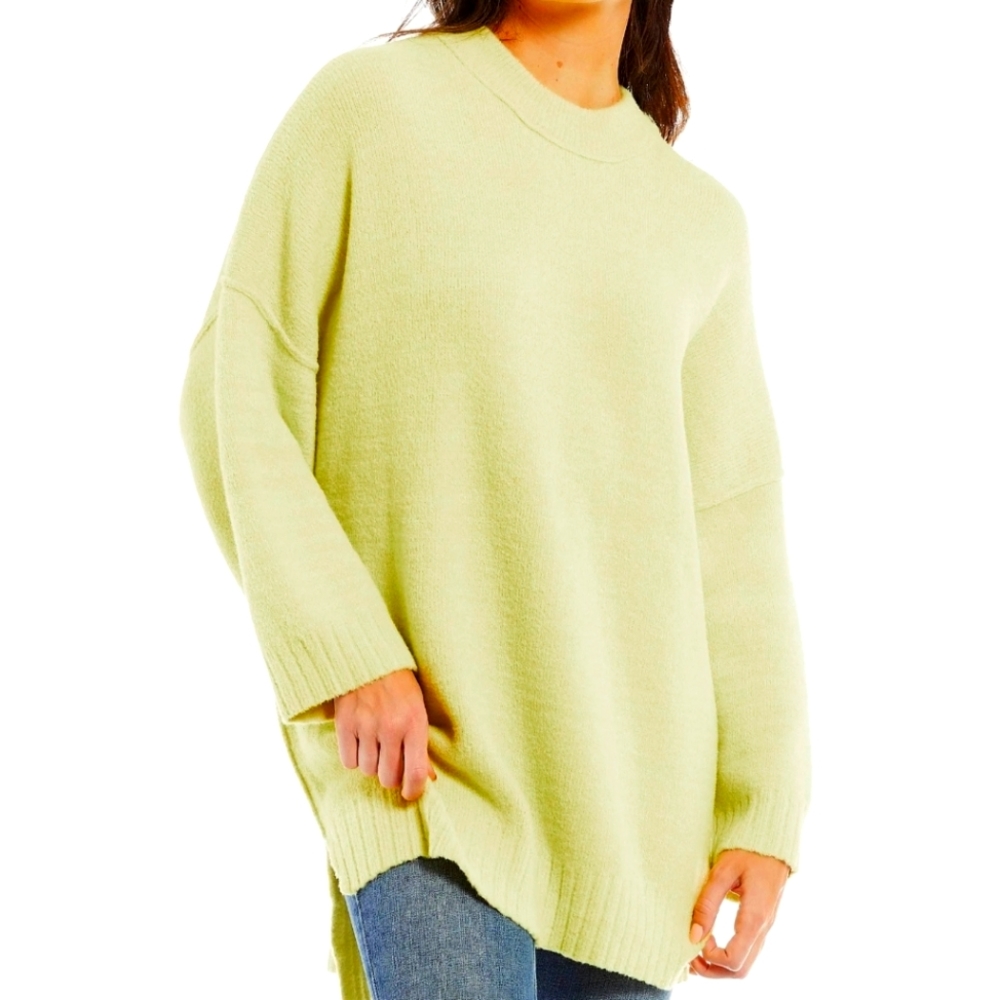 NEW Free People Women's Peaches Tunic Sweater Size (Large) Celery Green
